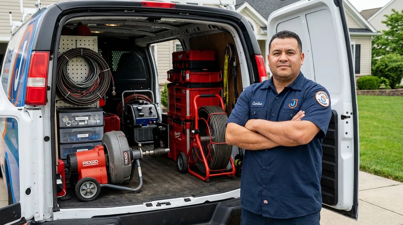 Professional drain cleaning equipment and Johns Plumbing LLC plumber in Sunnyvale