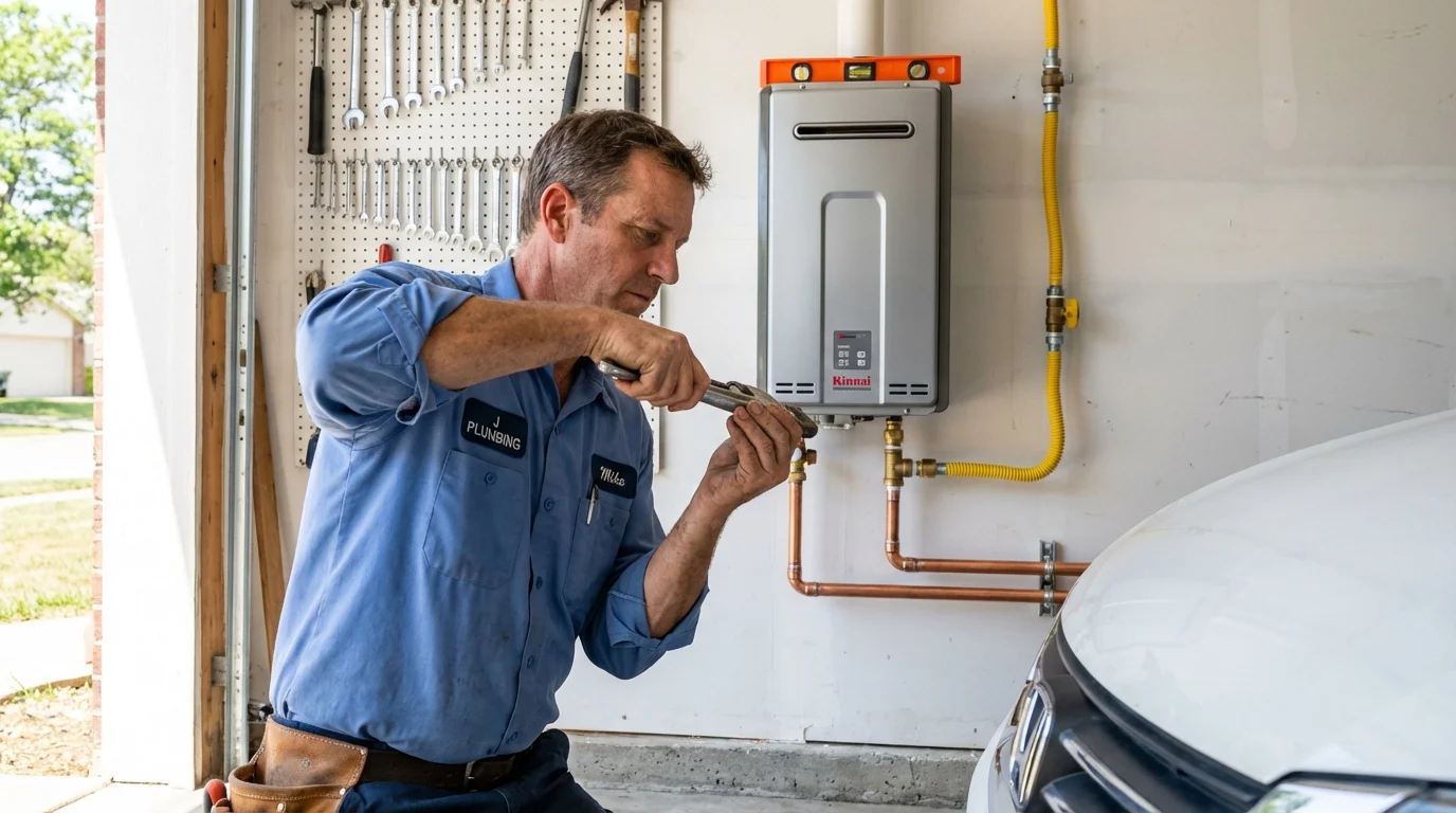 Tankless water heater installation by a Johns Plumbing LLC plumber in Sunnyvale